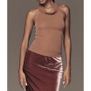 Pilcro Anthropologie Halter Cowl-Neck Tank Top L Copper